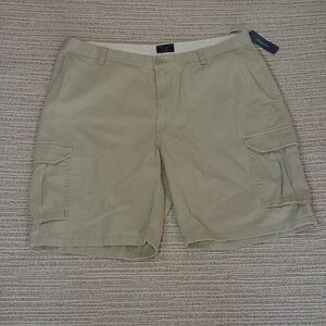 REED EDWARD CARGO SHORTS MEN 38 NEW TAGS KHAKI TAN BEIGE CASUAL COTTON 10IN INSE